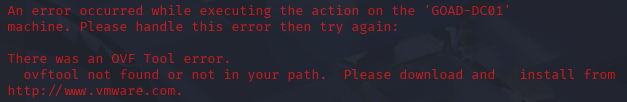 GOAD OVF Error