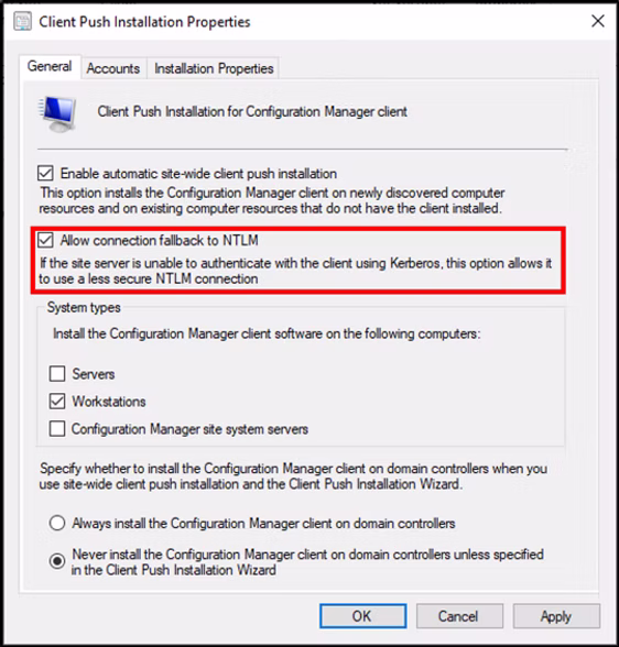 Allow Fallback to NTLM